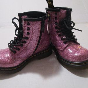 Dr Martens girls 8Y boots Pink eye glitter